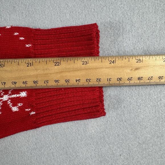 Hello Kitty Christmas Sweater Women Large 12-14 Red Snowflake Santa Holiday Knit - Picture 9 of 12